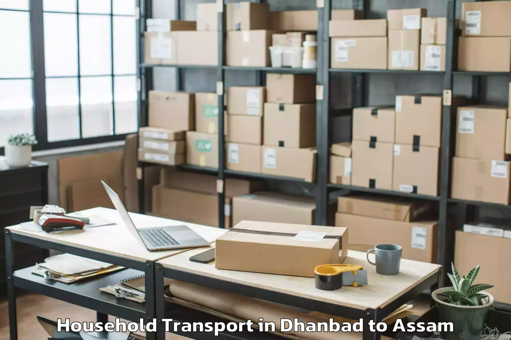 Affordable Dhanbad to Agomani Household Transport